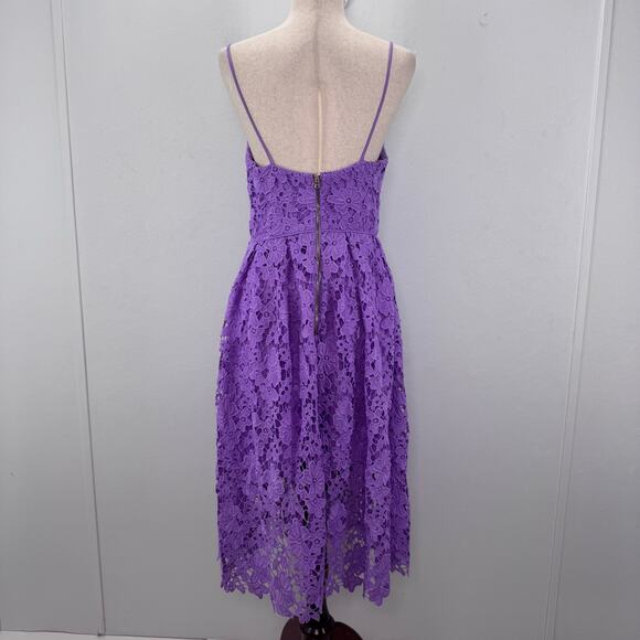 Donna Morgan Lavender Lace Dress Straps Lavender US 8 Romantic Babydoll Brunch - Picture 4 of 11